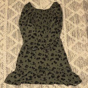 GAP Olive and Charcoal Smocked Top